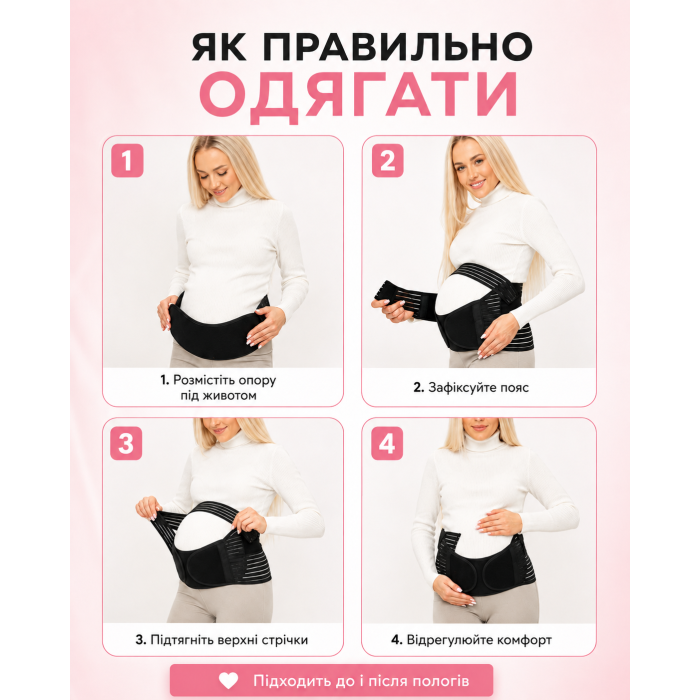 Бандаж для вагітних та післяпологовий 4в1 чорний