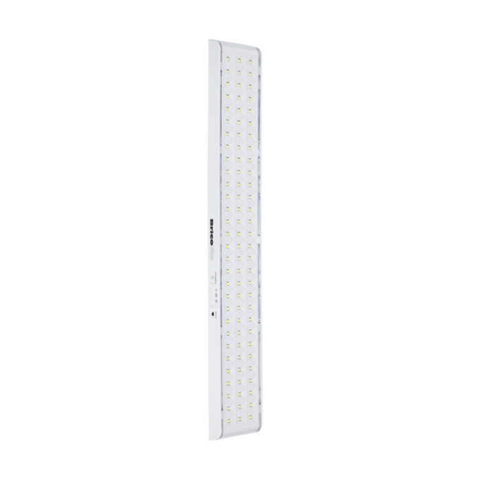 Світильник аварійного освітлення Brico Ultra Hurrican 90 LED, 900 лм, з акумулятором 2400 мА·год, вбудованим кабелем 220 В, настінний, білий