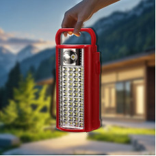 Ліхтар Aonelec AL-5248 із акумулятором та PowerBank, 48 LED + 1 W прожектор, 4000 мА·г, USB, заряджання від мережі / 12 V, червоний