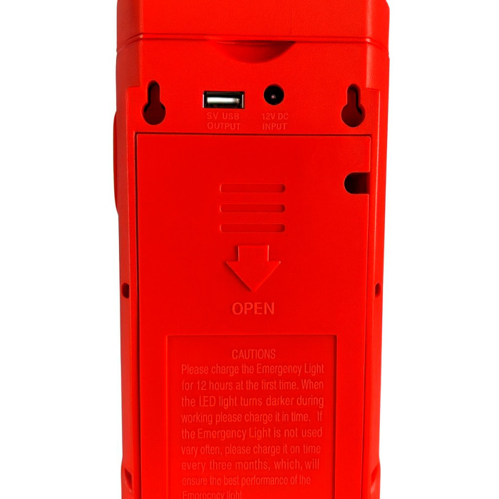 Ліхтар Aonelec AL-5248 із акумулятором та PowerBank, 48 LED + 1 W прожектор, 4000 мА·г, USB, заряджання від мережі / 12 V, червоний